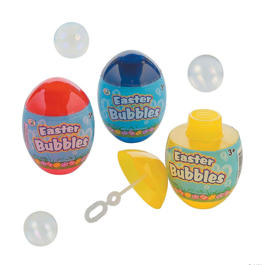 Easter Basket Fillers * | Top 10 3 1/2 Plastic Easter Egg Bubbles 12 Pc.