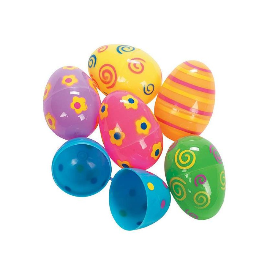 Easter Eggs * | Hot Sale 2 1/4 Bright Printed Plastic Easter Eggs 72 Pc.