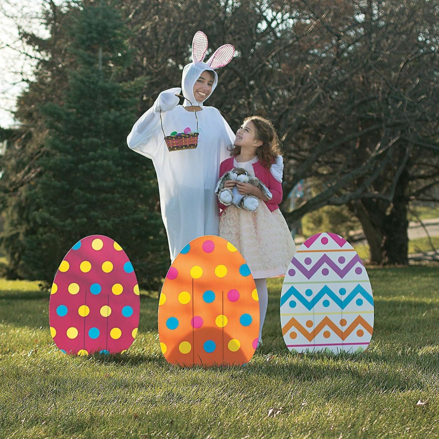 Easter Egg Hunt * | Wholesale Jumbo Egg Yard Signs 4 Pc.