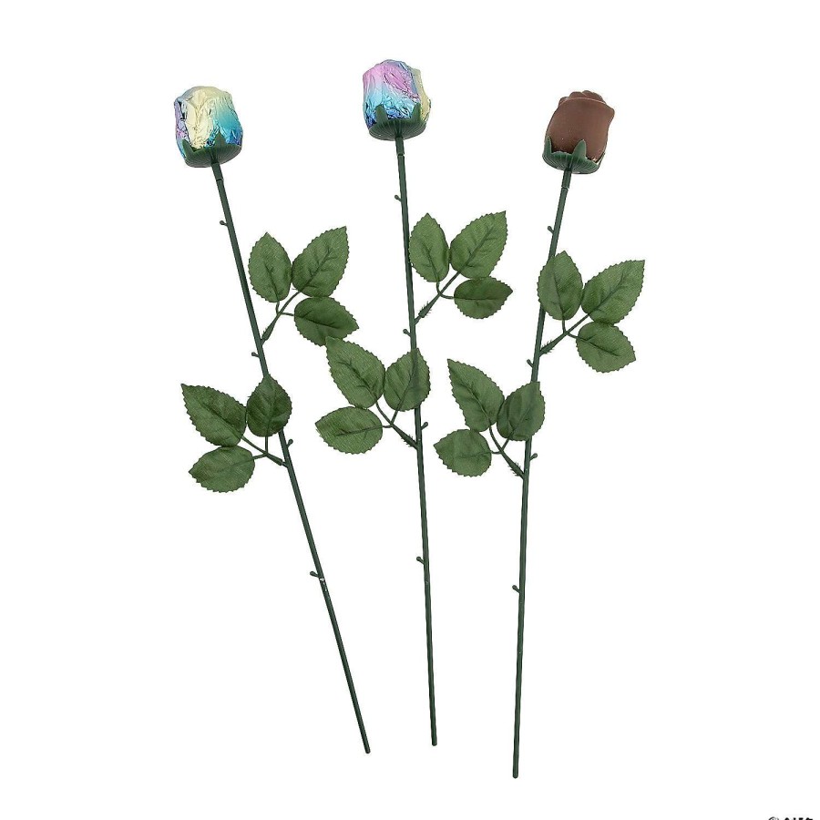 Easter Basket Fillers * | New Iridescent Foil-Wrapped Chocolate Roses 12 Pc.