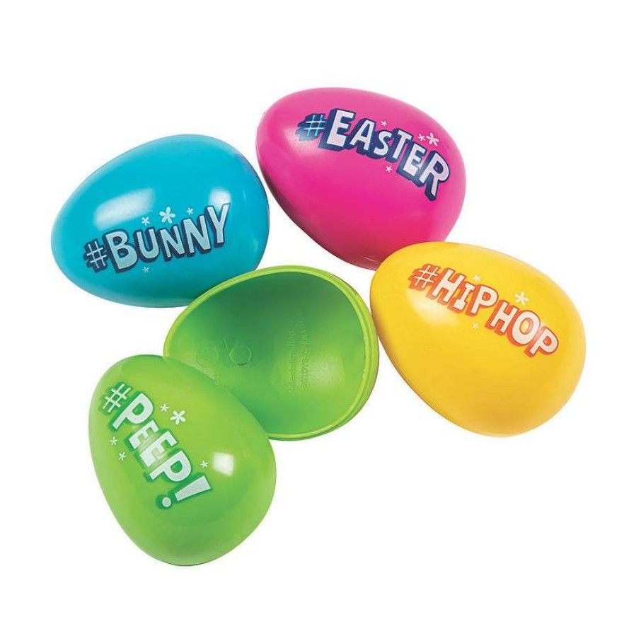 Easter Egg Hunt * | Best Deal 2 1/2 Hashtag Plastic Easter Eggs 12 Pc.