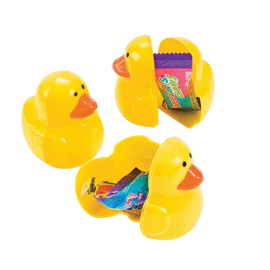 Easter Egg Hunt * | Top 10 3 Duck Candy-Filled Plastic Easter Eggs 12 Pc.