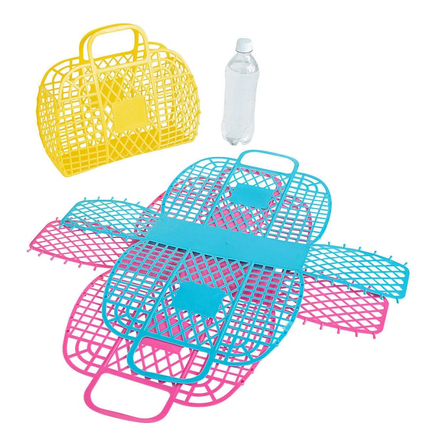 Easter Baskets & Grass * | Buy Large Jelly Plastic Beach Totes 6 Pc.