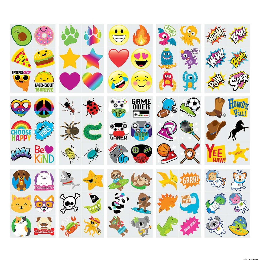 Toy Egg Fillers * | Cheap Temporary Tattoo Assortment 720 Pc.