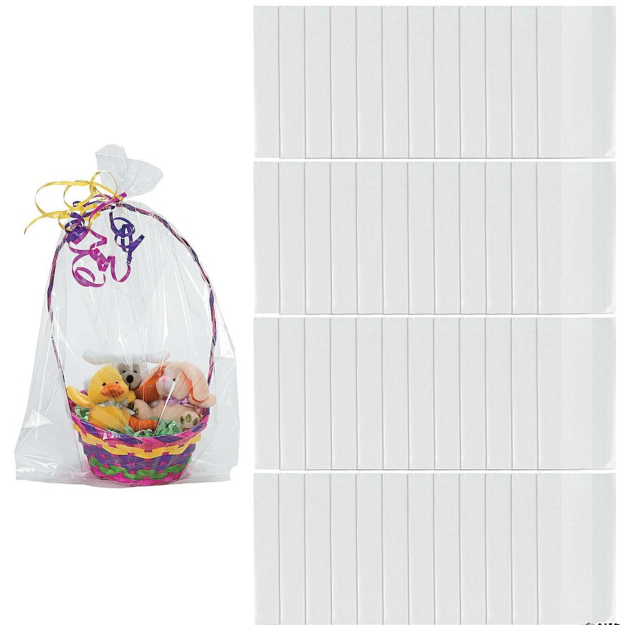 Easter Baskets & Grass * | Best Pirce Bulk 10 X 18 Large Clear Cellophane Gift Basket Bags 50 Pc.