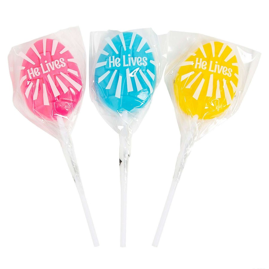 Easter Basket Fillers * | Brand New He Lives Religious Easter Egg Lollipops 12 Pc.