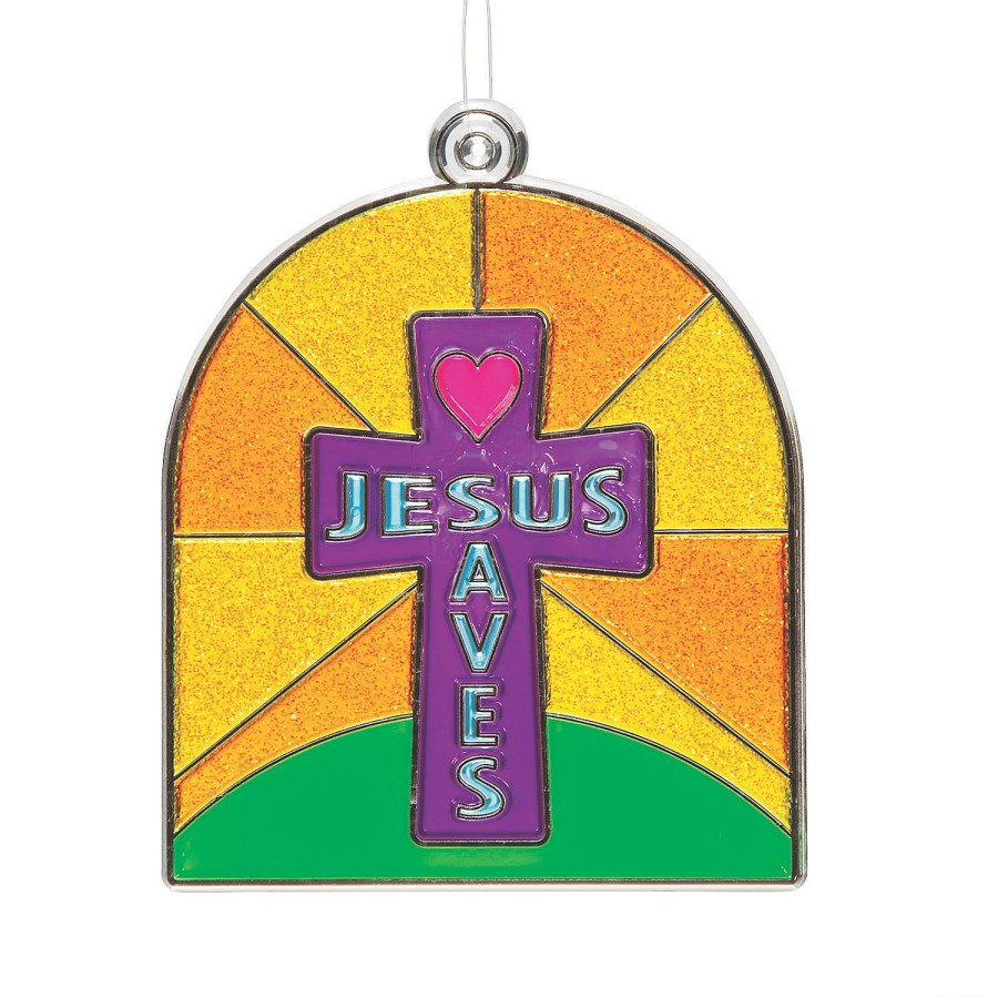 Easter Basket Fillers * | Wholesale Jesus Saves Suncatchers 24 Pc.