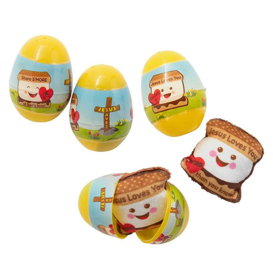 Easter Egg Hunt * | Best Reviews Of 3 Jesus Loves You S'More Toy-Filled Easter Eggs 12 Pc.