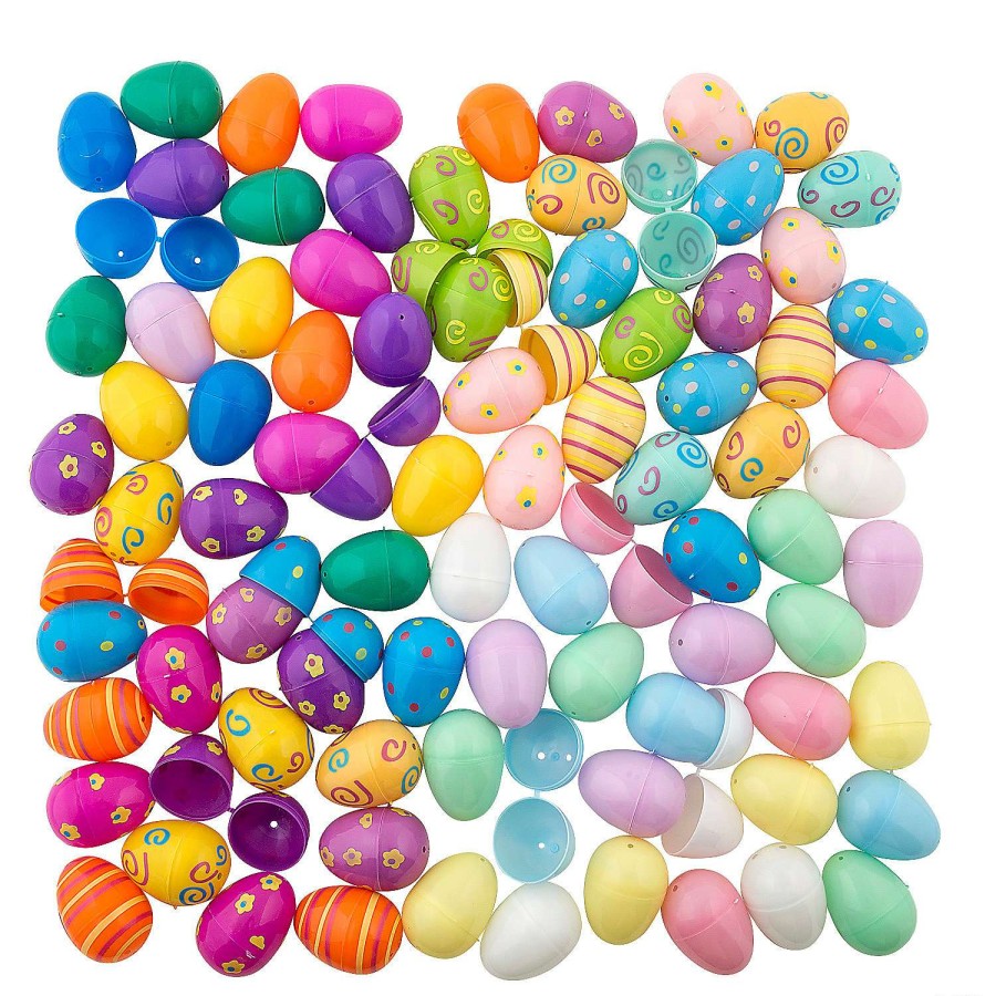 Easter Eggs * | Coupon 2 Bulk Bright, Pastel And Patterned Plastic Easter Egg Assortment 864 Pc.