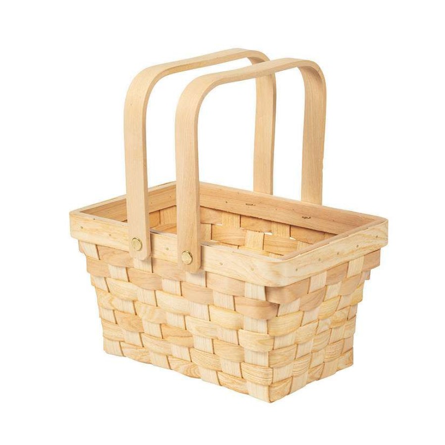 Easter Baskets & Grass * | Coupon Rectangular Basket With Top Handles