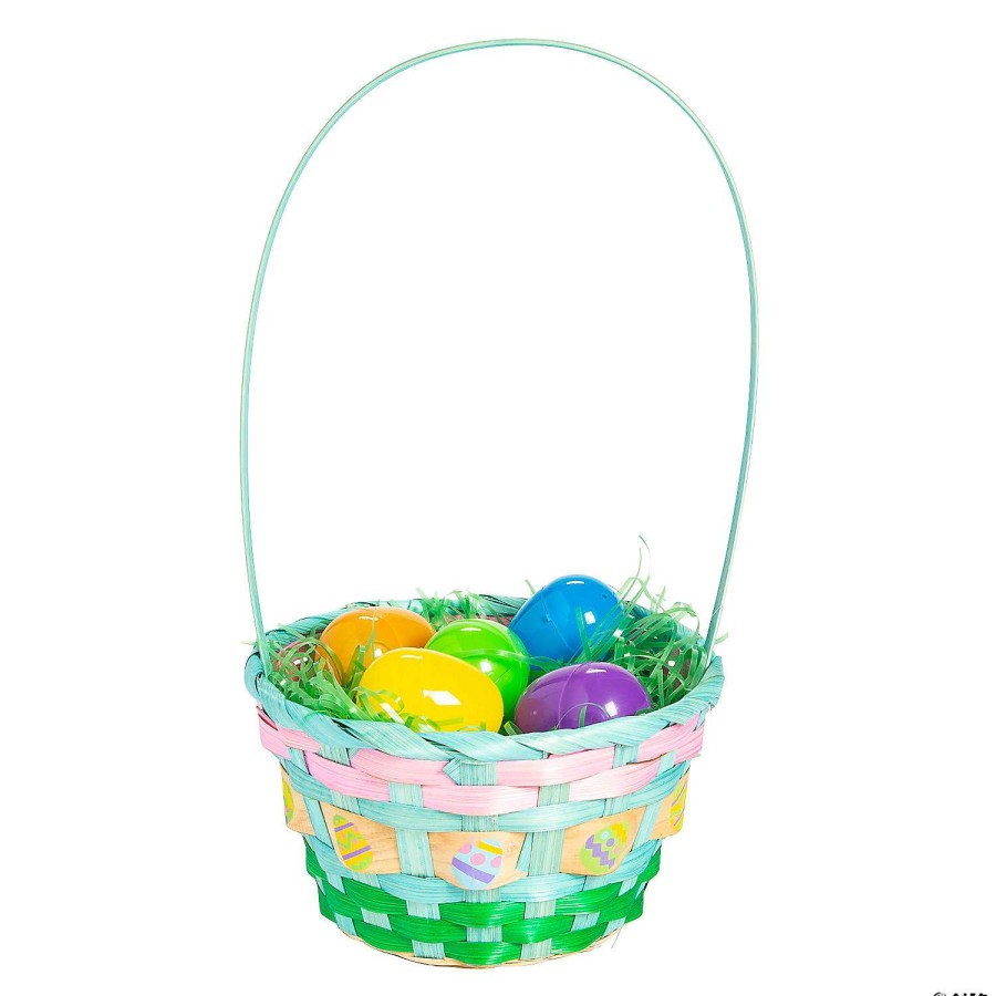 Easter Baskets & Grass * | Hot Sale Bamboo Multi-Colored Easter Baskets 12 Pc.