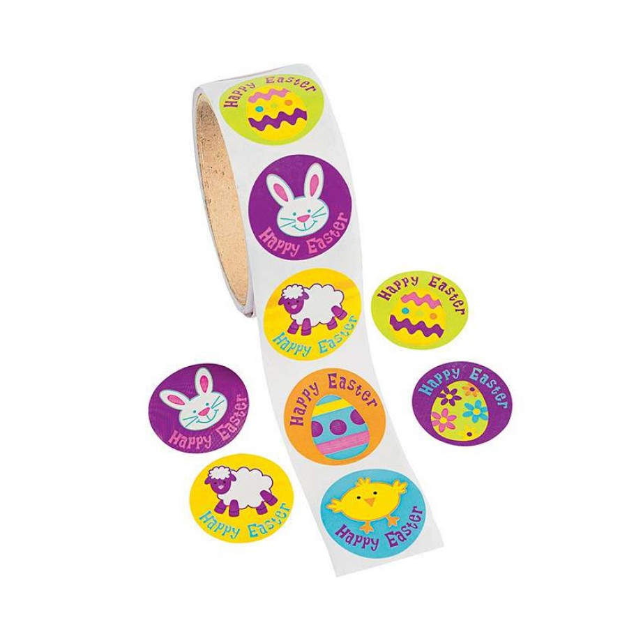 Toy Egg Fillers * | Discount Iconic Easter Sticker Roll 100 Pc.