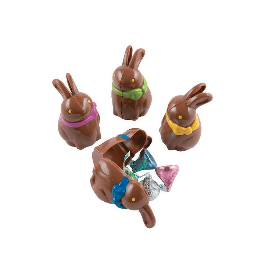 Easter Egg Hunt * | Deals 2 1/2 Chocolate Bunny-Shaped Plastic Easter Eggs 12 Pc.