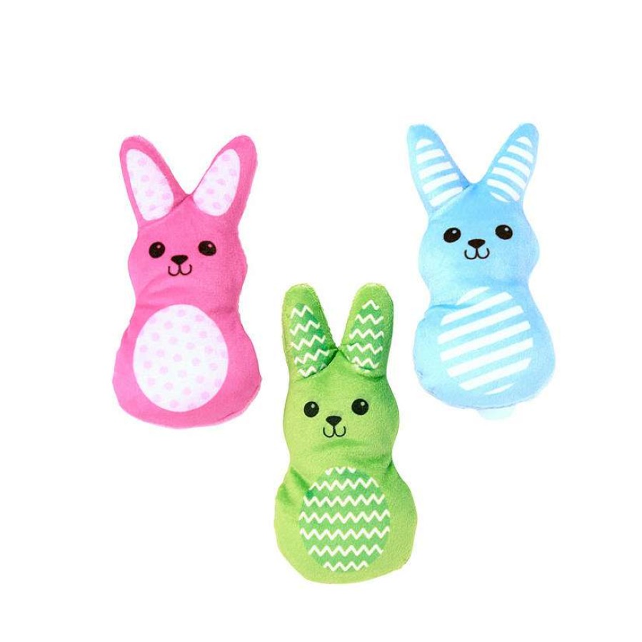 Easter Egg Hunt * | Promo Easter Bright & Colorful Patterned Stuffed Bunnies 12 Pc.