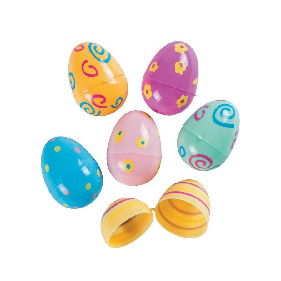 Easter Eggs * | Best Deal 2 1/4 Pastel Printed Plastic Easter Eggs 72 Pc.