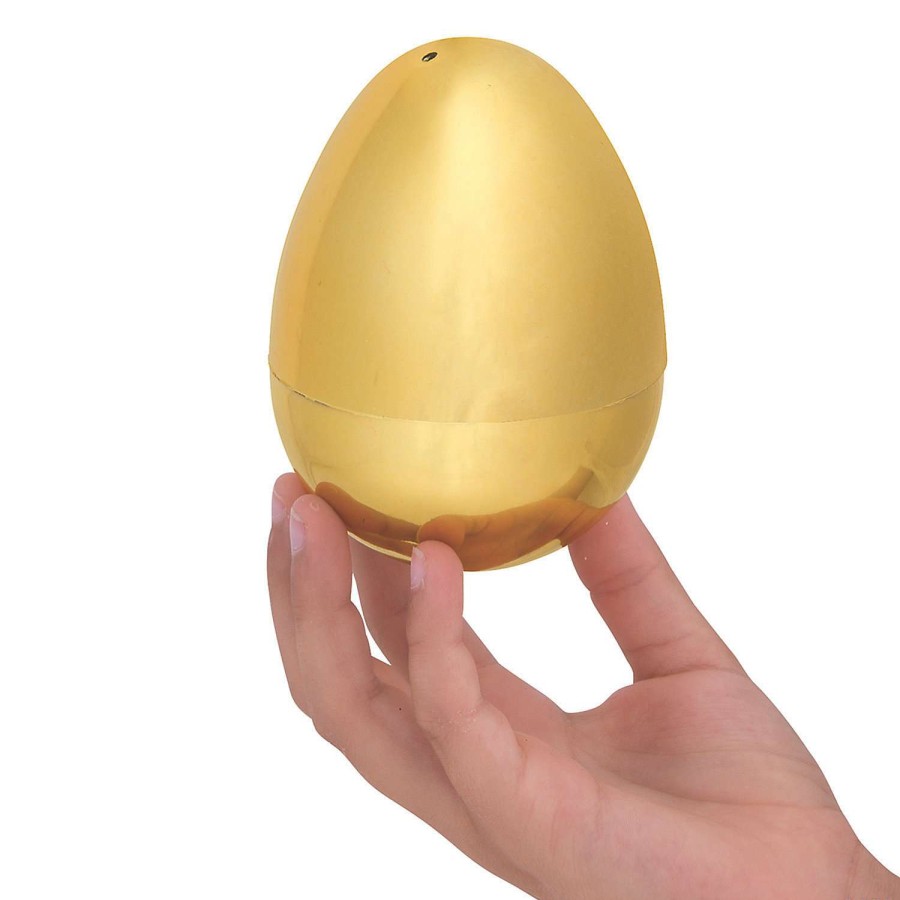 Easter Egg Hunt * | Coupon 4 1/2 Metallic Gold Plastic Easter Eggs 6 Pc.