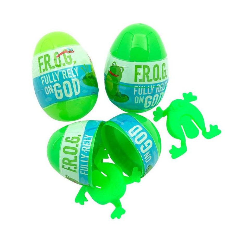 Easter Egg Hunt * | Cheapest 3 Fully Rely On God Toy-Filled Plastic Easter Eggs 12 Pc.