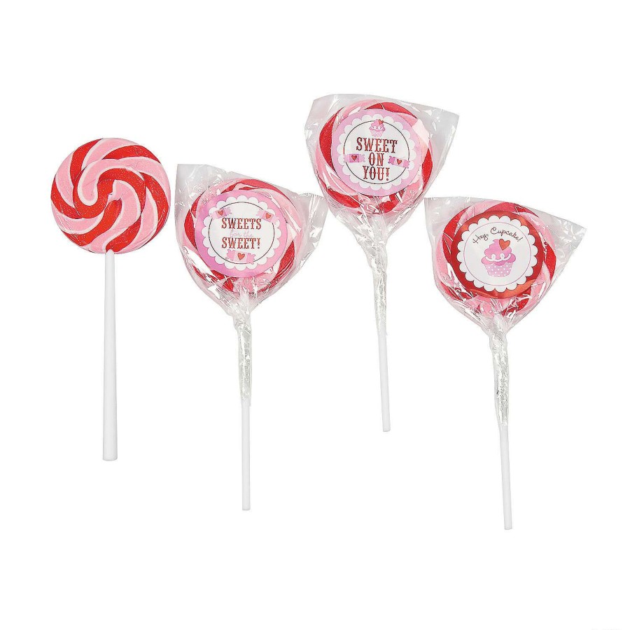 Easter Basket Fillers * | Flash Sale Sweet On You Valentine Swirl Lollipops 12 Pc.