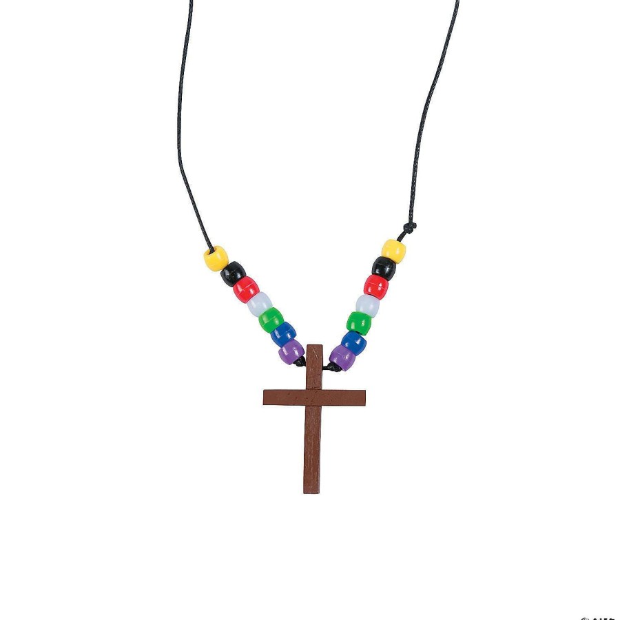 Easter Basket Fillers * | Budget Cross Faith Necklace Craft Kit Makes 12