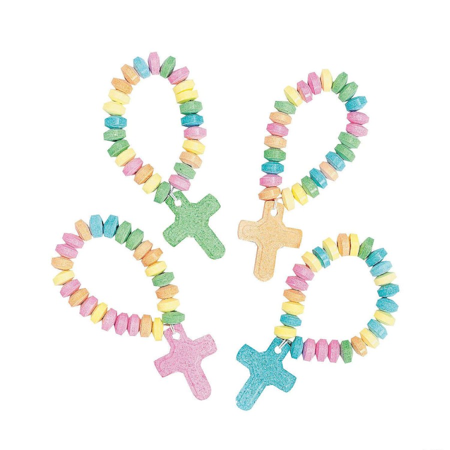 Easter Egg Hunt * | Outlet Stretchable Hard Candy Cross Bracelets 12 Pc.