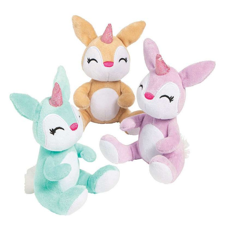 Easter Basket Fillers * | Brand New Easter Pastel Stuffed Unicorn Bunnies 12 Pc.