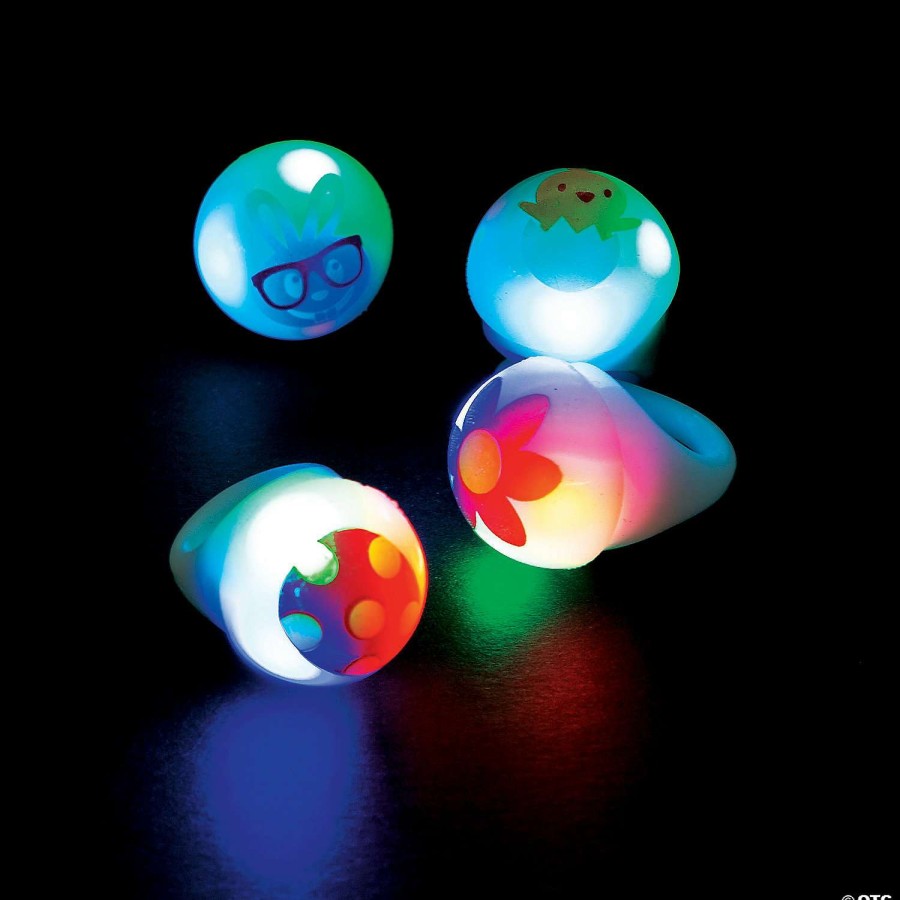 Toy Egg Fillers * | Top 10 Light-Up Easter Rings 12 Pc.