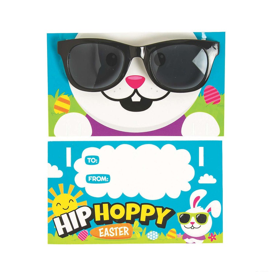 Easter Basket Fillers * | Budget Hip-Hop Bunny Sunglasses With Easter Cards 12 Pc.