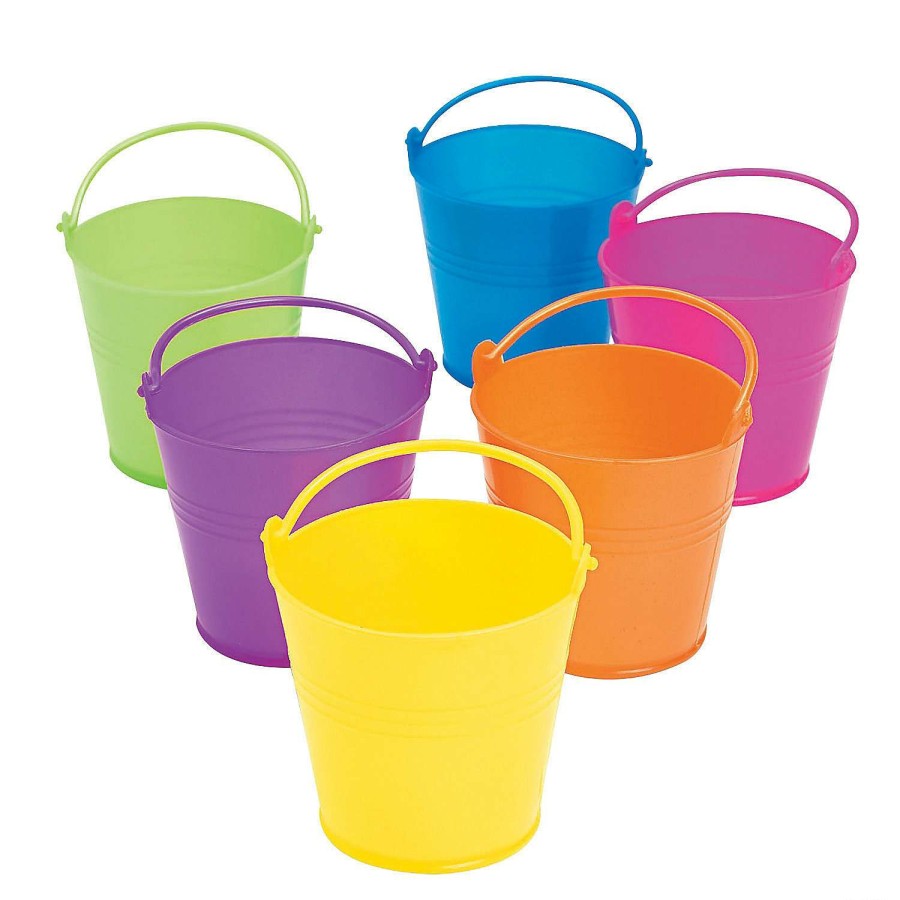 Easter Egg Hunt * | Cheapest Mini Colored Favor Pails 12 Pc.