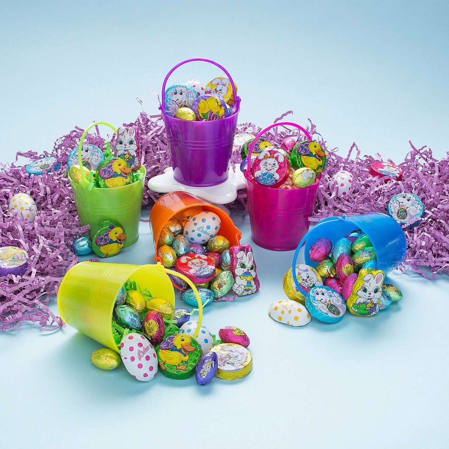 Easter Egg Hunt * | Cheapest Mini Colored Favor Pails 12 Pc.