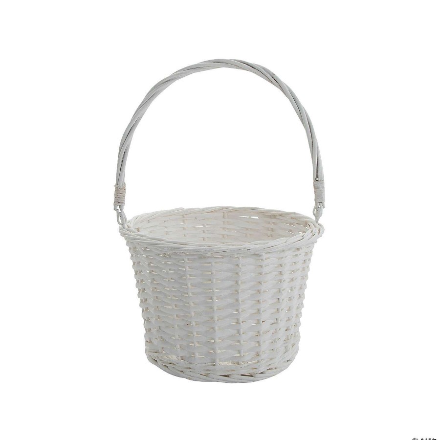 Easter Baskets & Grass * | Best Pirce White Easter Basket