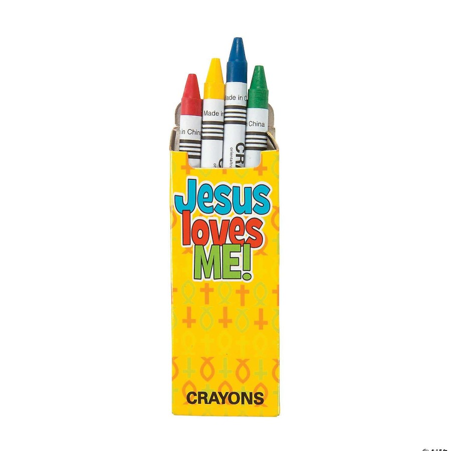 Easter Basket Fillers * | Best Deal 4-Color Religious Crayons 24 Boxes