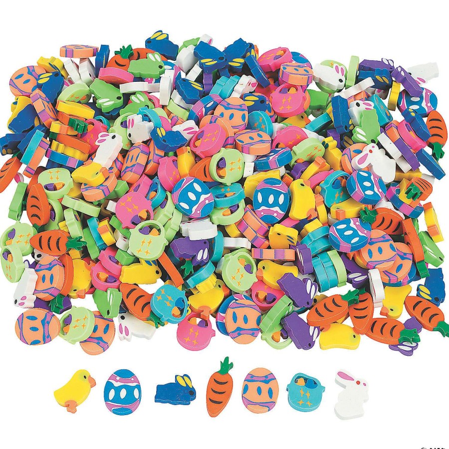 Toy Egg Fillers * | Flash Sale Bulk Mini Easter Eraser Assortment- 500 Pc.