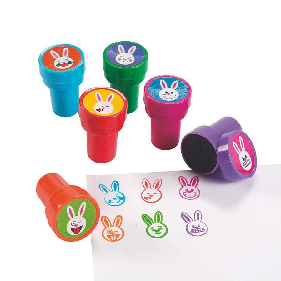 Toy Egg Fillers * | Promo Emoji Face Bunny Stampers 24 Pc.