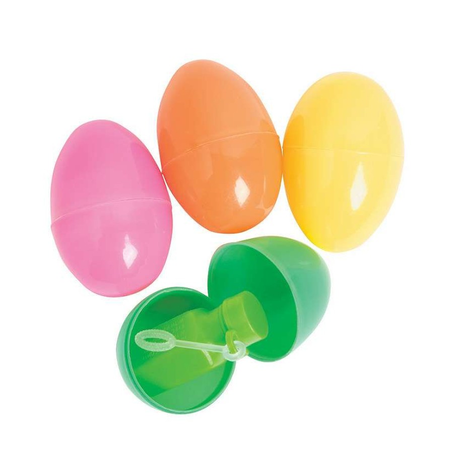 Easter Egg Hunt * | Wholesale 3 Mini Bubble Bottle-Filled Easter Eggs 12 Pc.