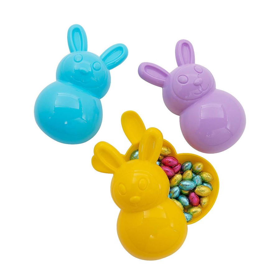 Easter Egg Hunt * | Budget 8 Bunny-Shaped Bright Plastic Easter Eggs -12 Pc.