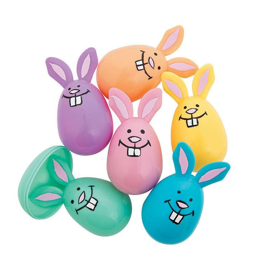 Easter Egg Hunt * | Best Pirce 3 1/2 Pastel Bunny Plastic Easter Eggs 12 Pc.