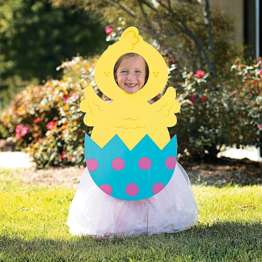 Easter Egg Hunt * | Promo Easter Chick Face Yard Sign