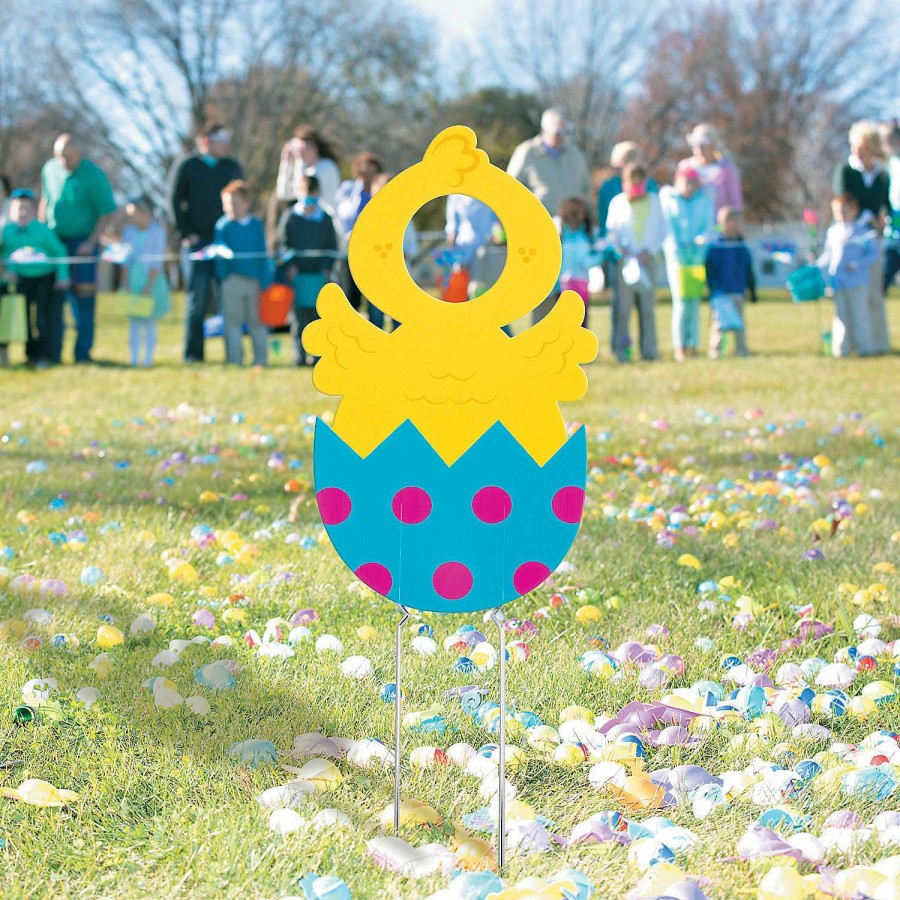 Easter Egg Hunt * | Promo Easter Chick Face Yard Sign