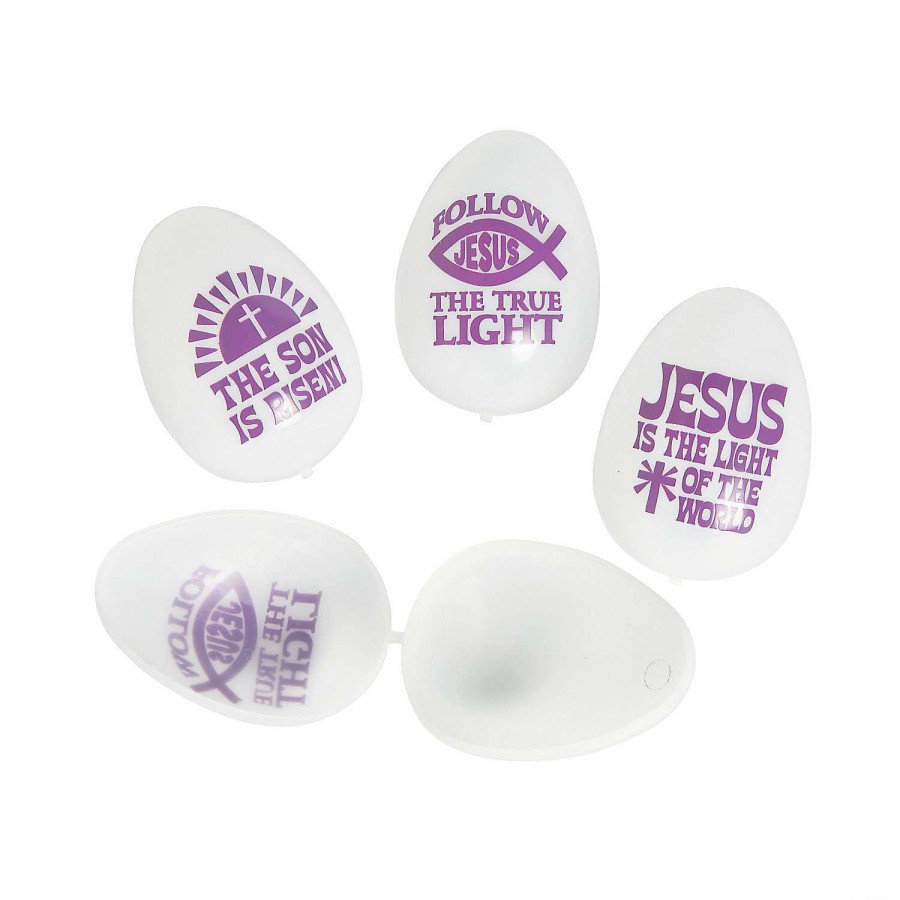 Easter Eggs * | Cheap 2 1/2 Jesus Is The Light Glow-In-The-Dark Plastic Easter Eggs 72 Pc.