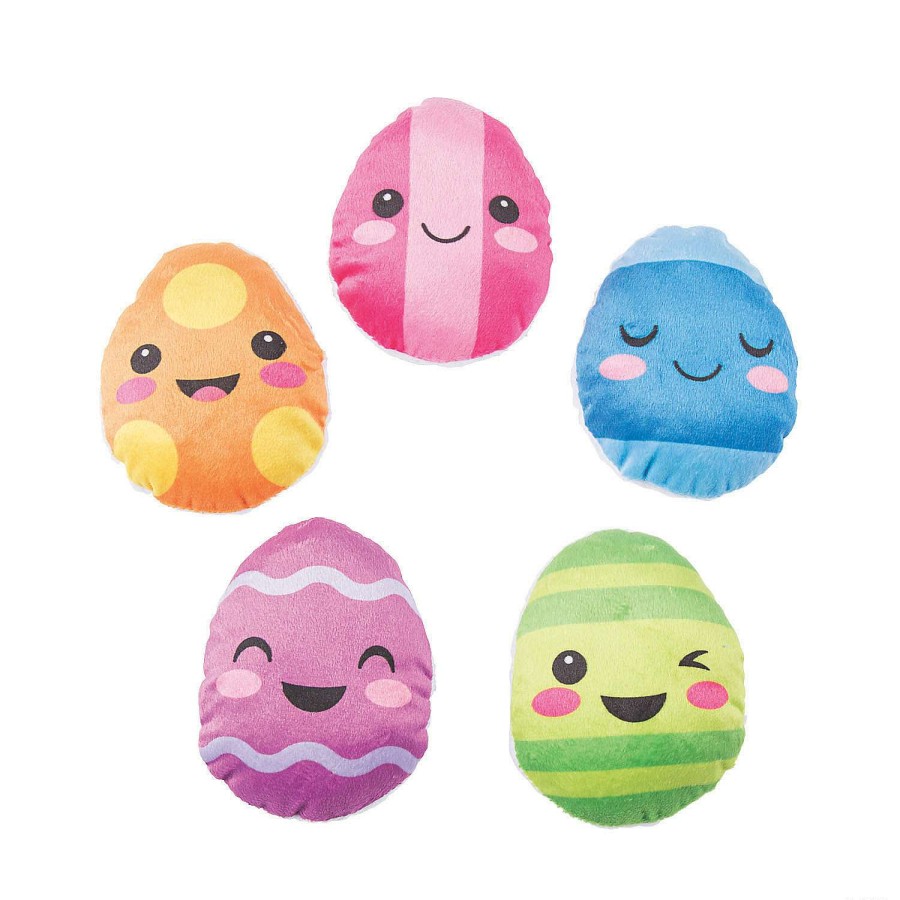 Easter Basket Fillers * | Best Sale Bulk Easter Multicolored Stuffed Easter Egg Characters 50 Pc.