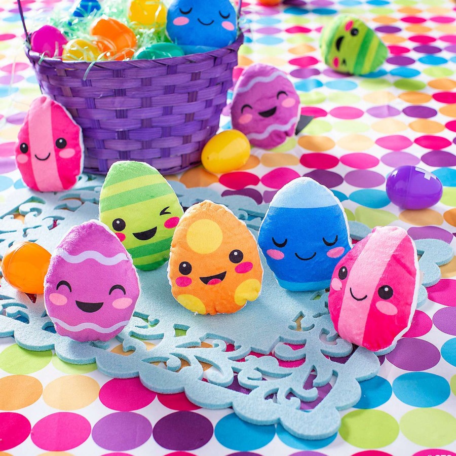 Easter Basket Fillers * | Best Sale Bulk Easter Multicolored Stuffed Easter Egg Characters 50 Pc.