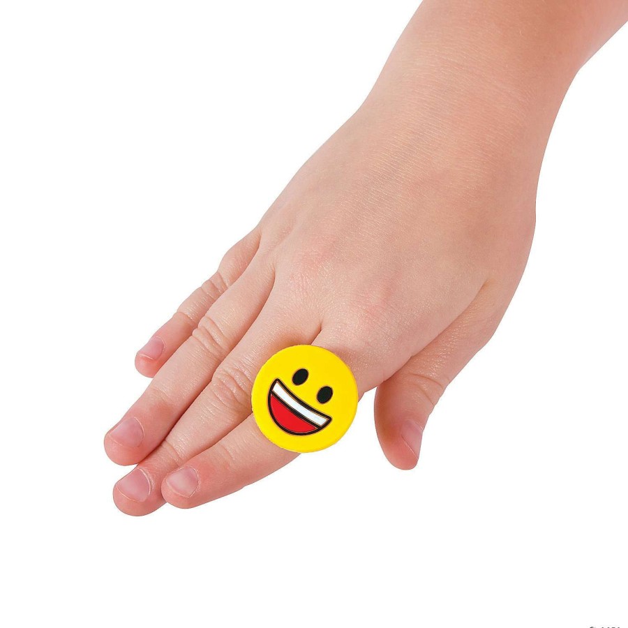 Toy Egg Fillers * | Best Sale Emoji Rings 12 Pc.