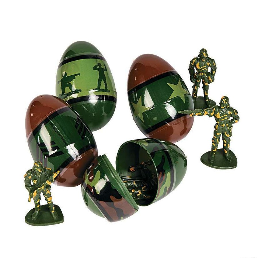 Easter Egg Hunt * | Best Deal 3 Army Toy-Filled Plastic Easter Eggs 12 Pc.