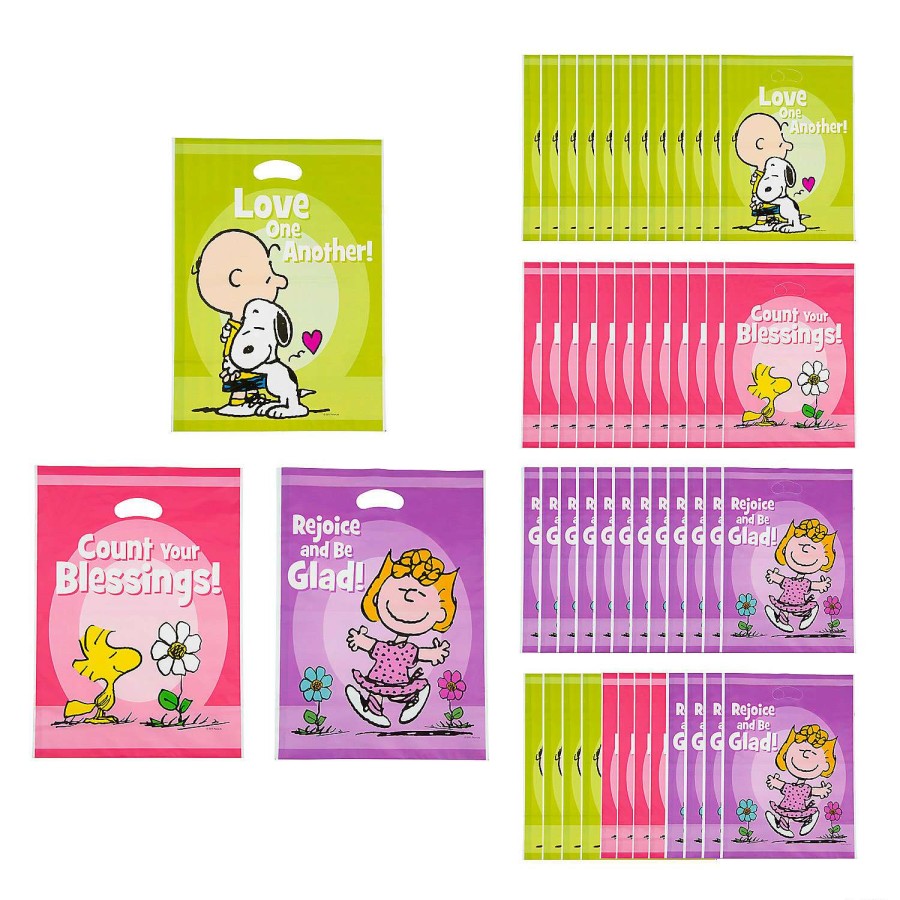 Easter Baskets & Grass * | Best Deal 12 X 17 Bulk Peanuts Inspirational Plastic Goody Bags 50 Pc.