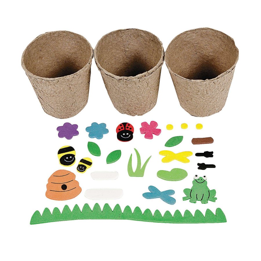 Easter Basket Fillers * | Discount Garden Pot Craft Kit Makes 12