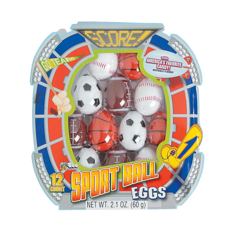 Easter Egg Hunt * | Best Reviews Of 2 1/2 Sports Ball Bee Candy-Filled Plastic Easter Eggs 12 Pc.