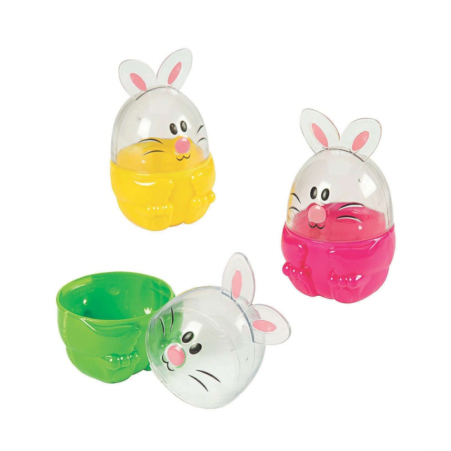 Easter Egg Hunt * | Brand New 4 Bunny Plastic Easter Eggs 12 Pc.