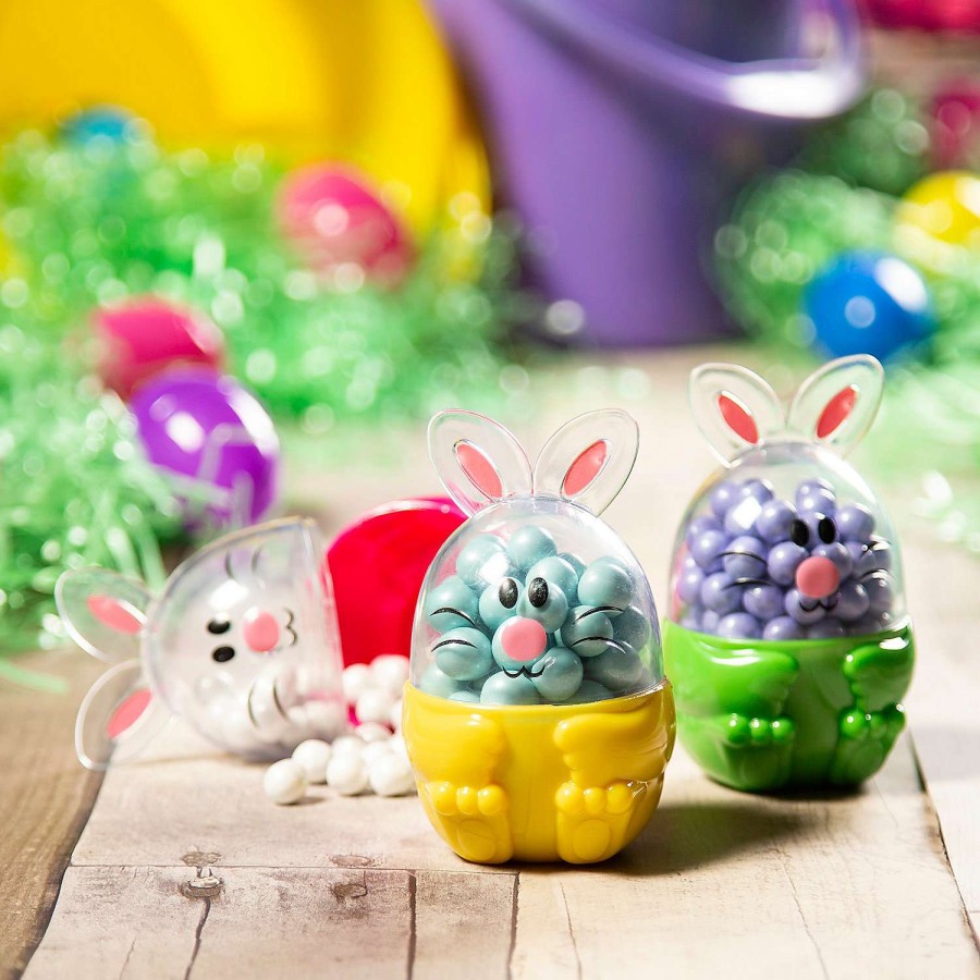 Easter Egg Hunt * | Brand New 4 Bunny Plastic Easter Eggs 12 Pc.