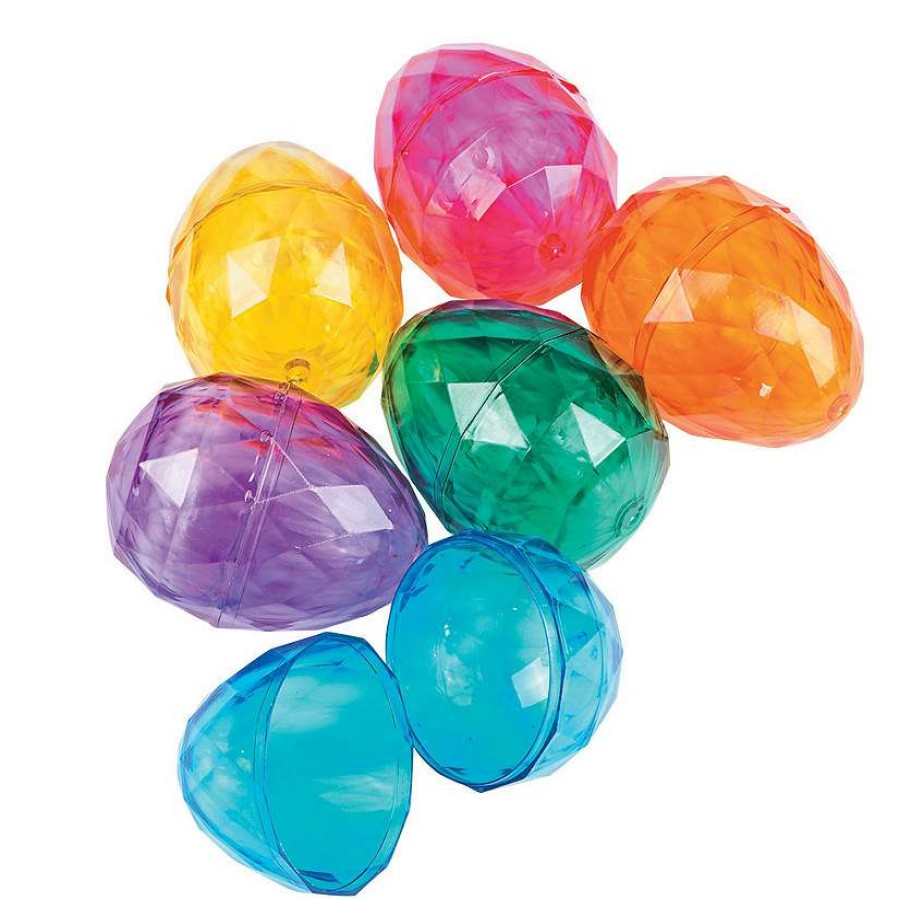 Easter Egg Hunt * | Best Deal 3 1/2 Diamond Plastic Easter Eggs 12 Pc.