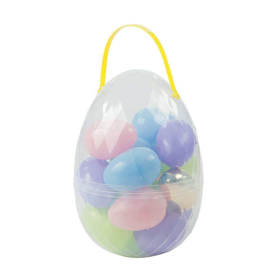 Easter Basket Fillers * | Hot Sale 10 Egg Container With Plastic Easter Eggs 18 Pc.